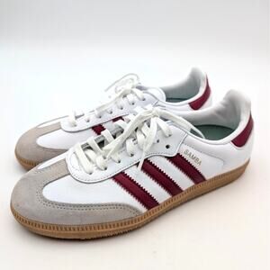 Adidas Samba OG Sneakers Shoes Men's White/Burgundy Size US5 EU37 1/3